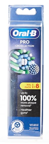 Close-up of Oral-B Pro Cross Action head showing X-shaped bristles