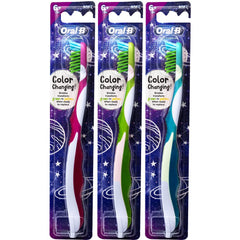 Oral-B Pro-Health Junior CrossAction Galaxy toothbrush pink color – front view