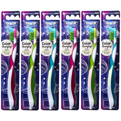 Oral-B Pro-Health Junior Galaxy Toothbrush front view with pink handle