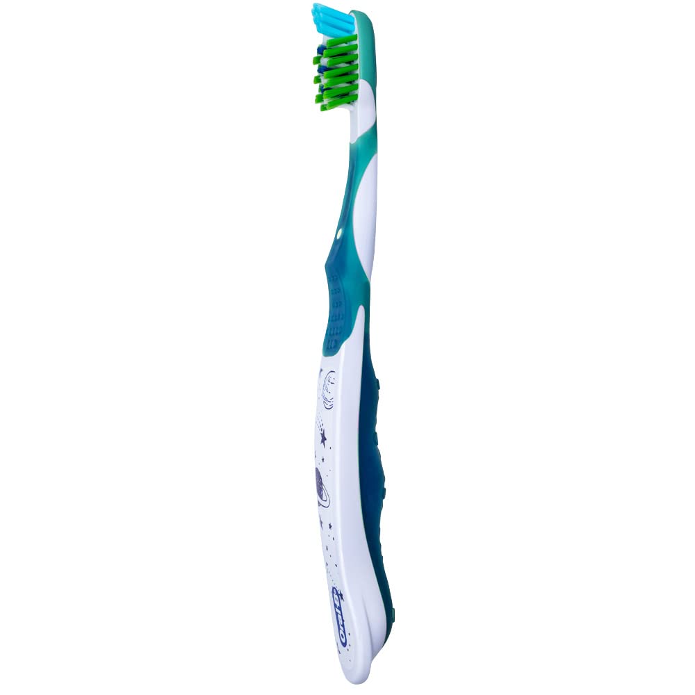 Bristles reaching between gaps and changing teeth