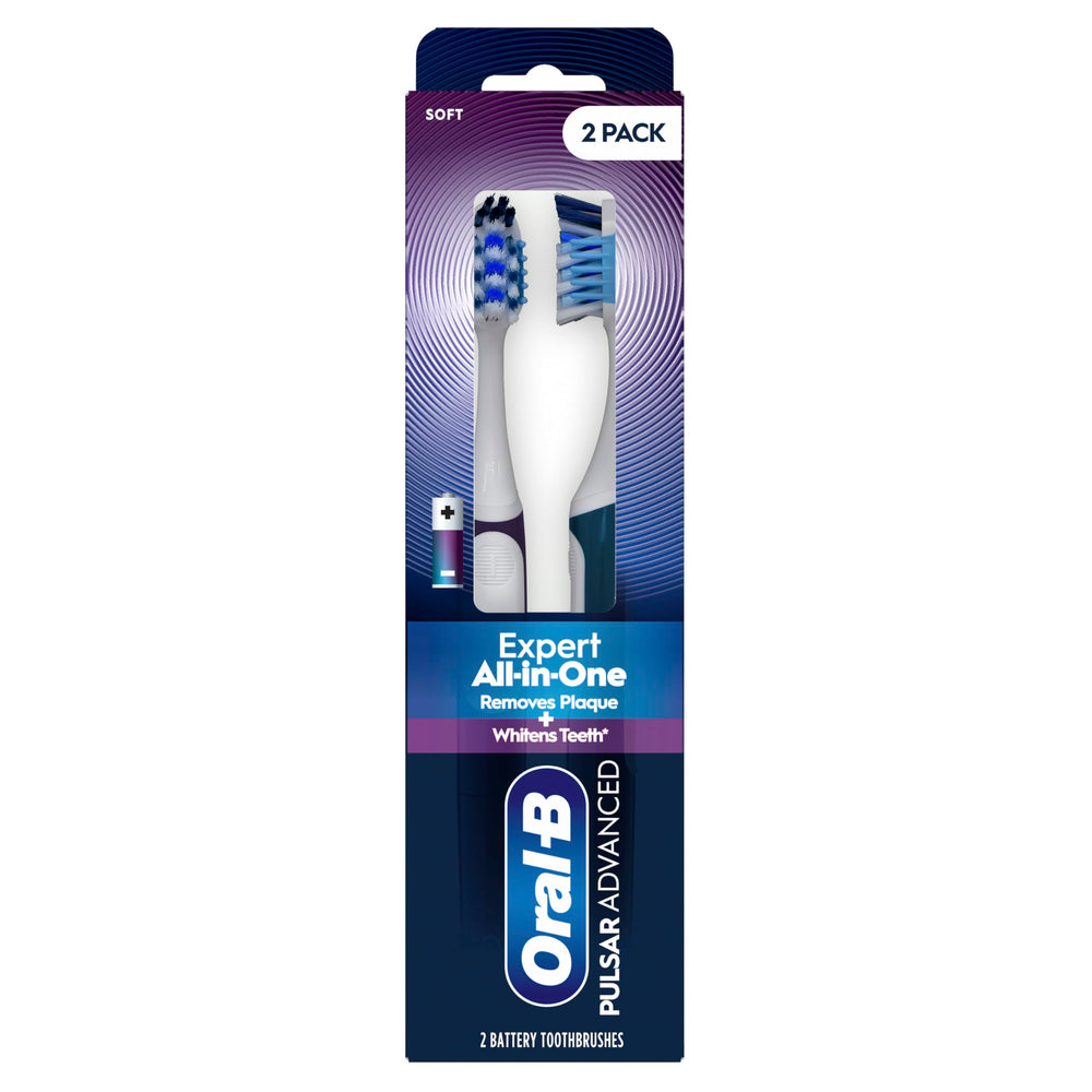 Oral-B Pulsar Advanced All-in-One Soft Toothbrushes, 2-pack with soft bristles