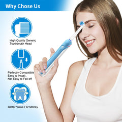 Easy installation of Oral-B replacement heads on electric toothbrush