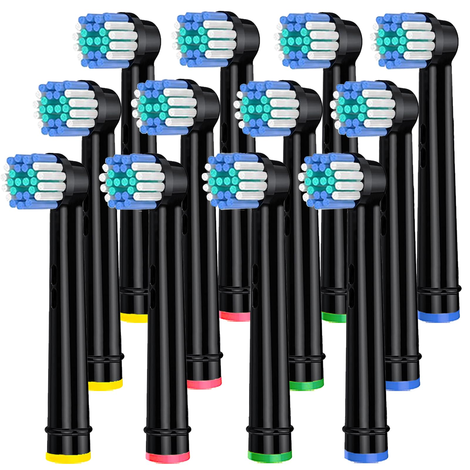Oral-B soft replacement head 12-pack in black, front view