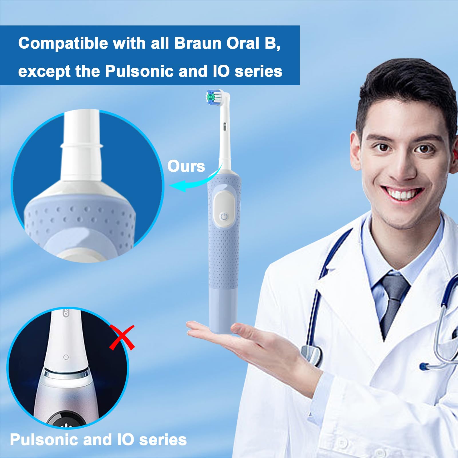 Soft bristle Oral-B replacement head in black for Pro series