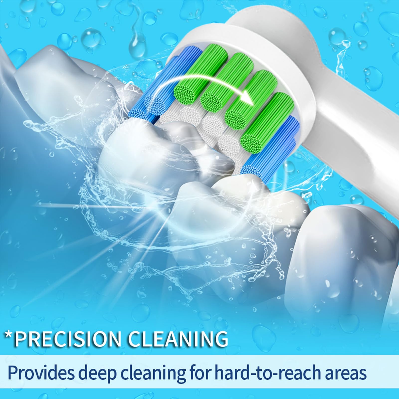 Replacement toothbrush heads compatible with Braun Oral-B electric toothbrushes