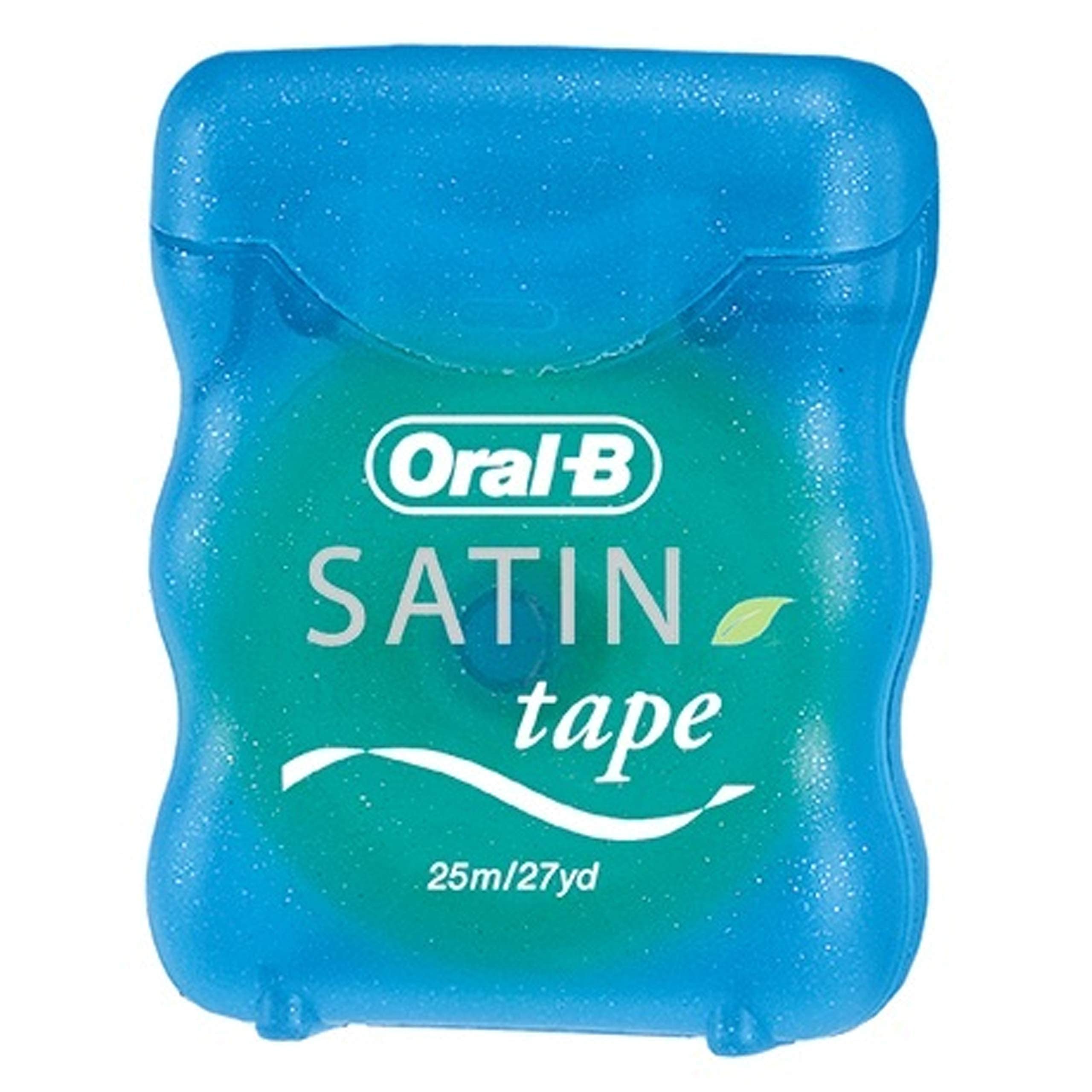 Close-up of satin tape floss strands