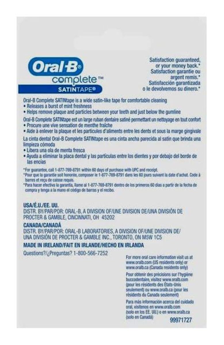 Oral B Satin Tape Mint 25M pack of 6 - packaging