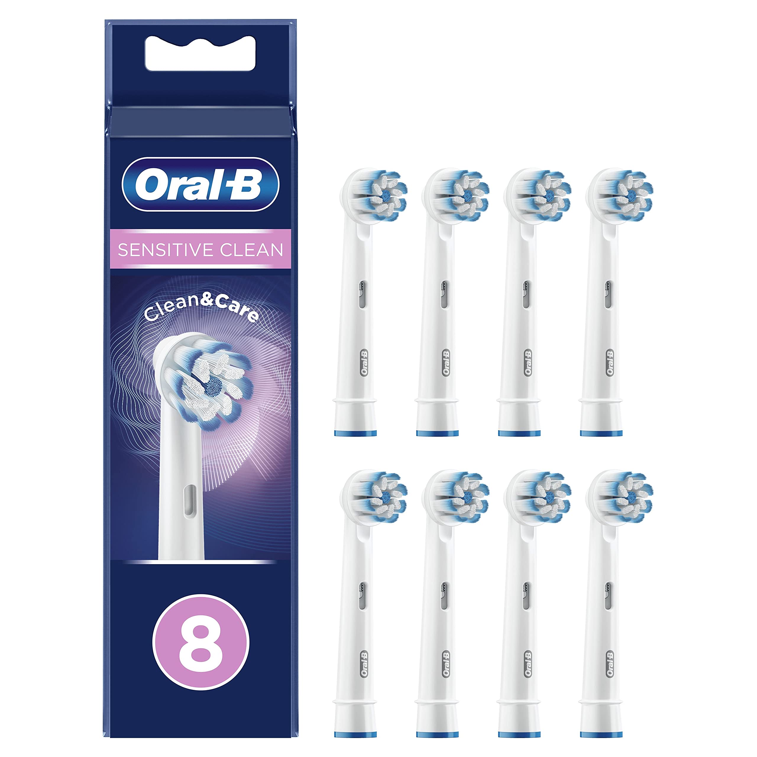 Oral-B Sensitive Clean replacement brush heads 8-pack – front view