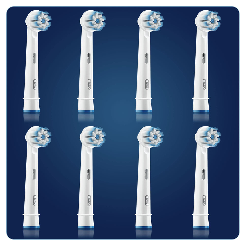8-pack Oral-B Sensitive Clean brush heads aligned