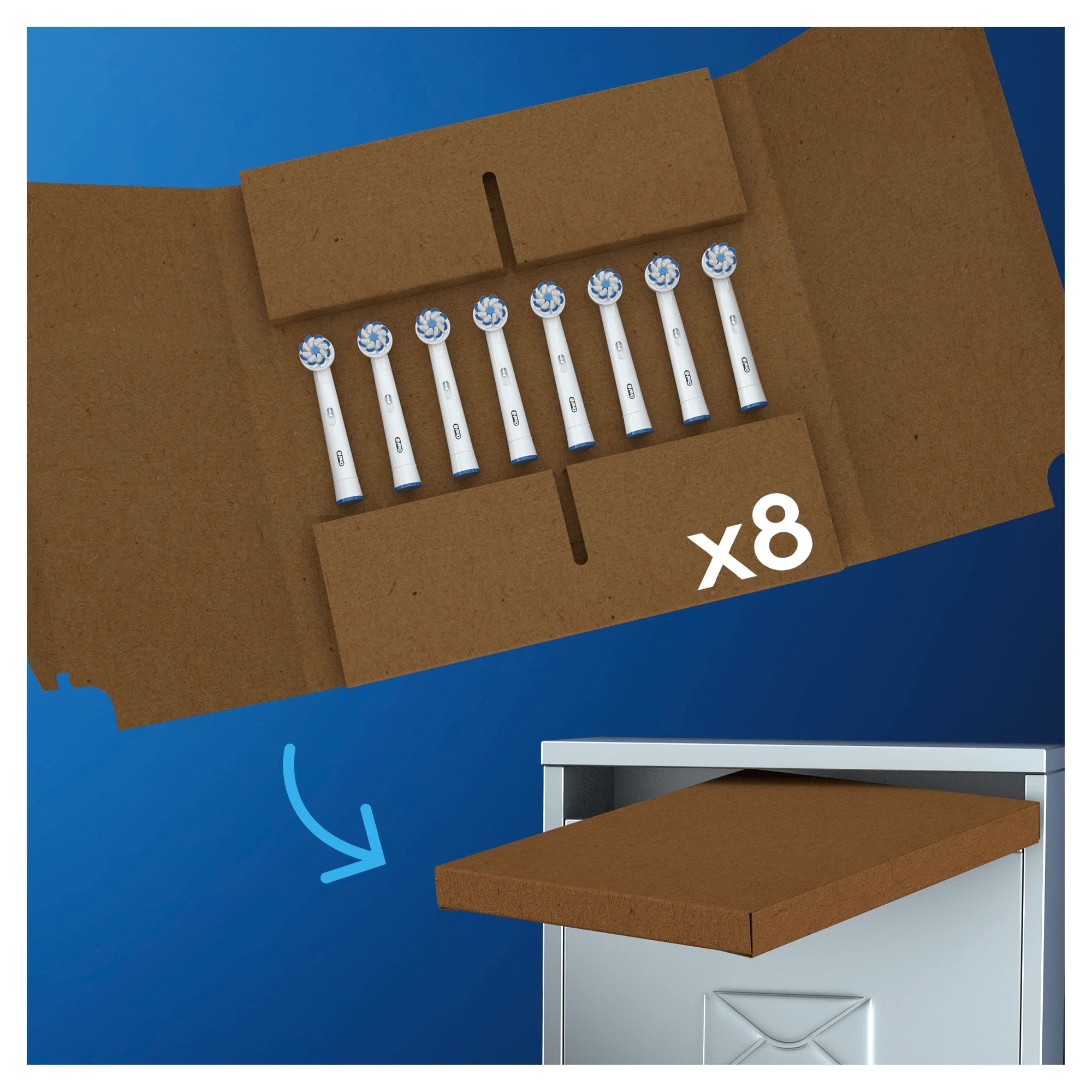 Graphic showing up to 100% more plaque removal with Oral-B Sensitive Clean