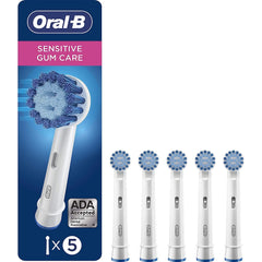 Oral-B Sensitive Gum Care replacement brush heads 5-pack and box