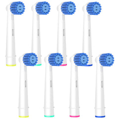 8-pack Sensitive Gum Care replacement brush heads for Oral-B Braun Electric Toothbrush