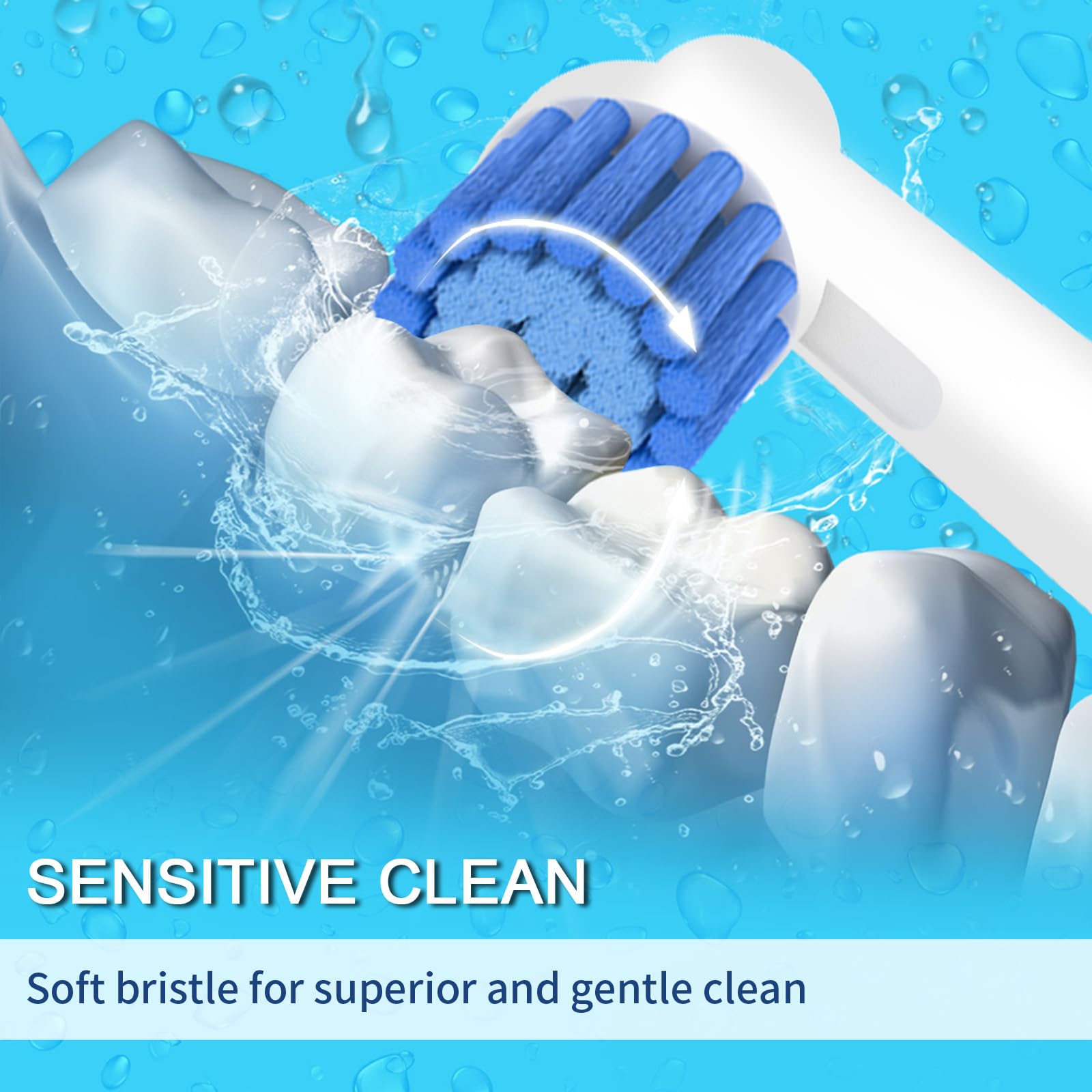 Soft bristles for gentle cleaning on sensitive gums