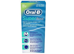 Spongy floss for cleaning around braces and wide spaces