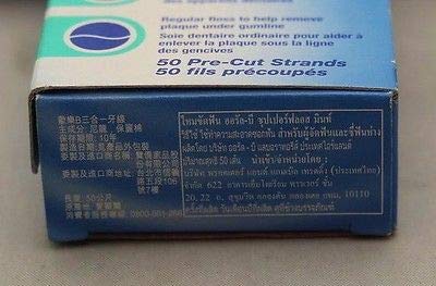 Close-up of 50 mint pre-cut floss strands