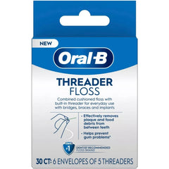 Front view of Oral-B Threader Floss Pack 3