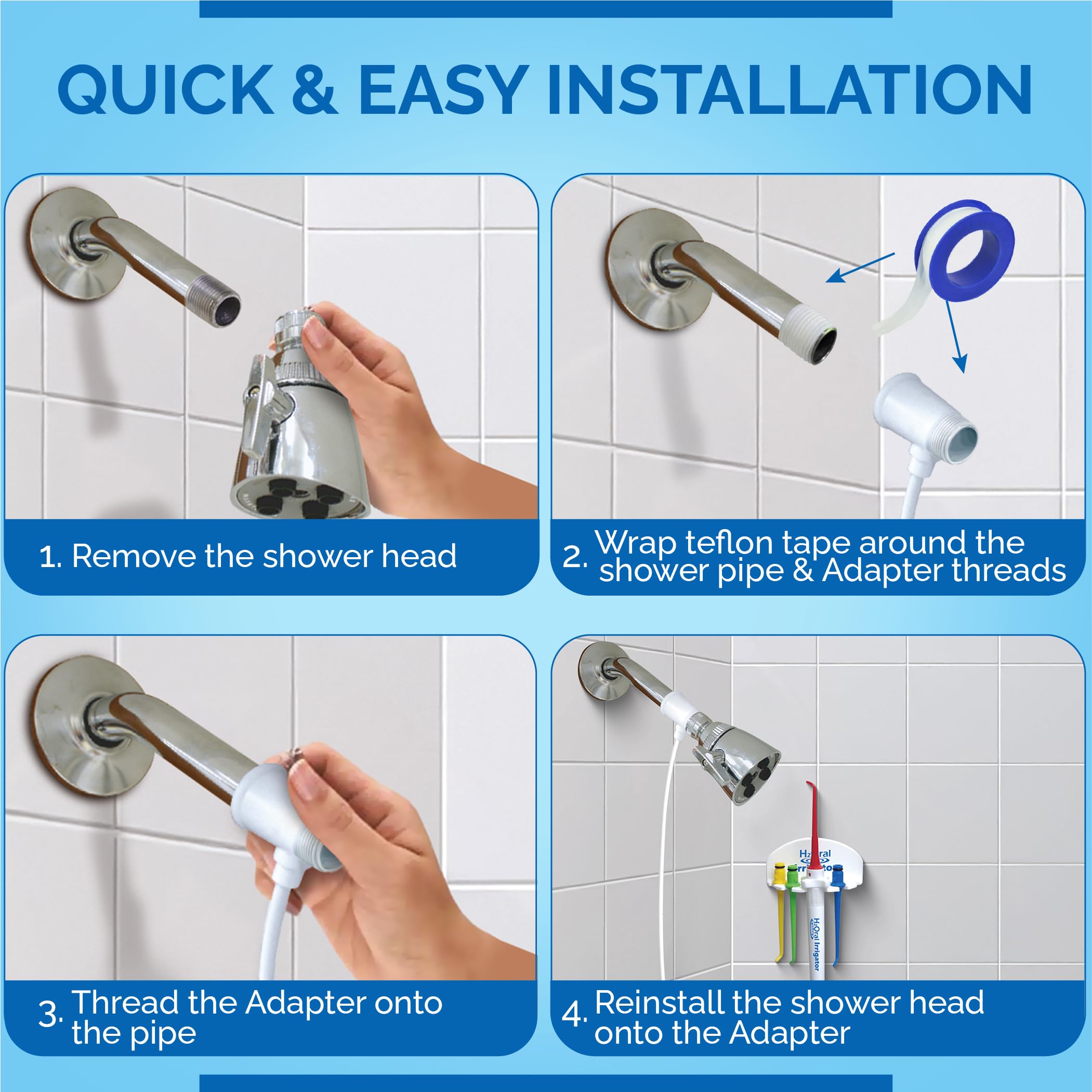 Close-up of the adjustable pressure nozzle on the flosser