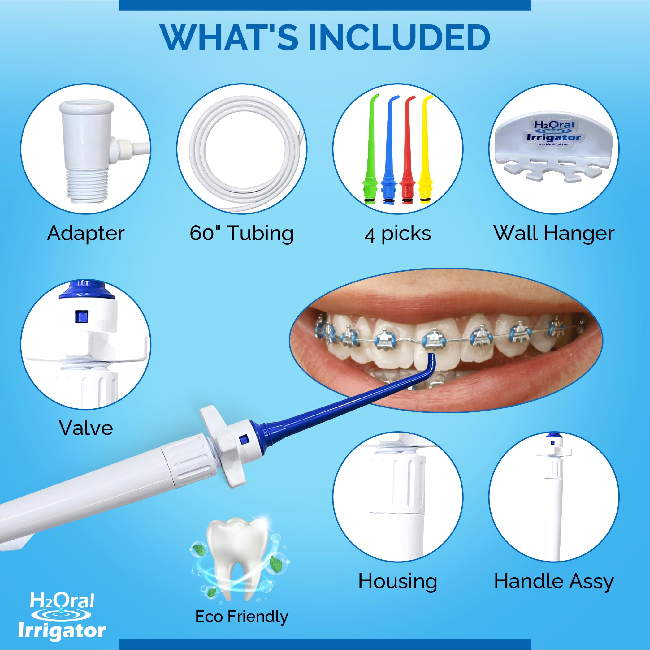Hands holding the handheld dental water flossing tool