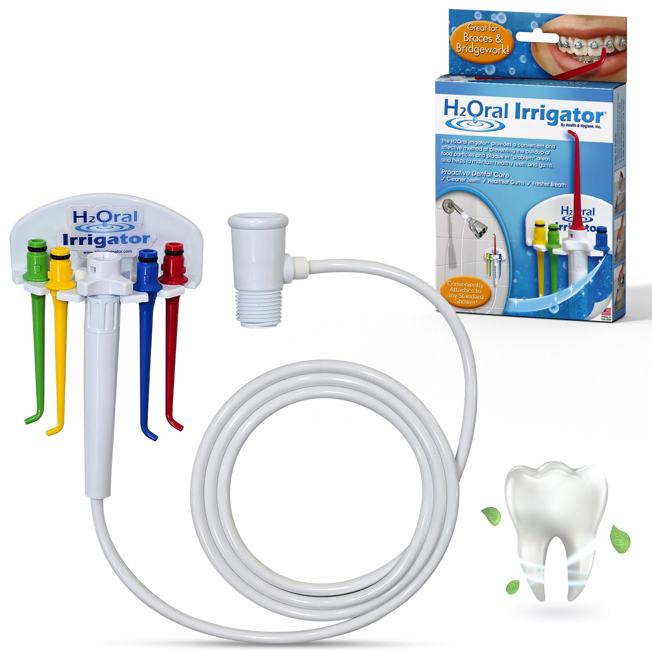 Packaging layout and included accessories for the dental water flosser