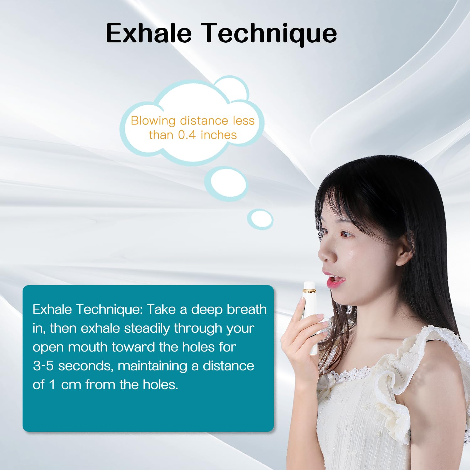 Side view of the white Oral Odor Freshening Detector