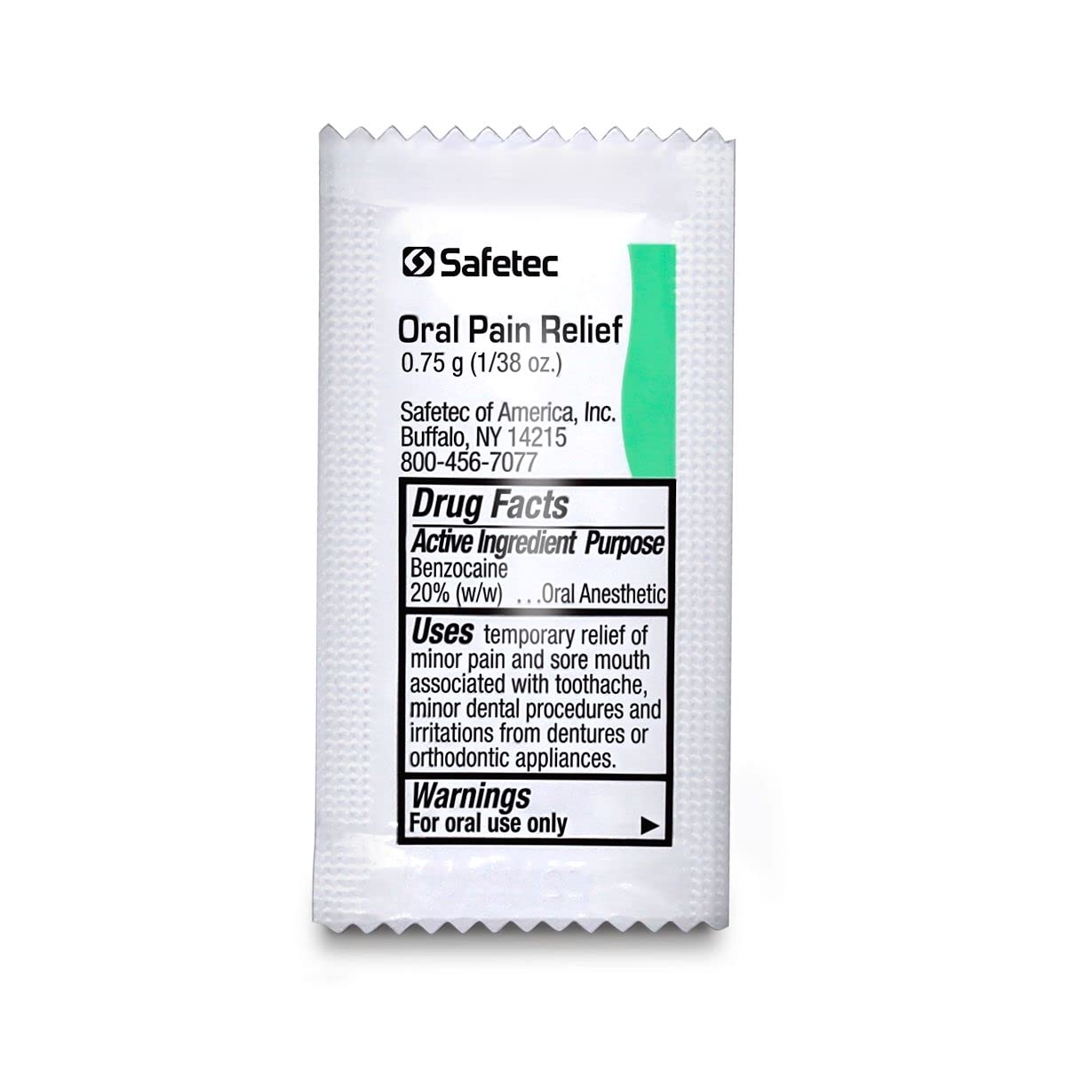 Box containing 144 individually wrapped Oral Pain Relief packets
