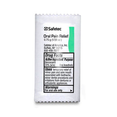 Box containing 144 individually wrapped Oral Pain Relief packets