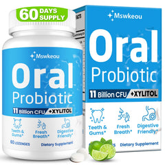 Product image showing oral probiotics lozenges with 11B CFU for bad breath