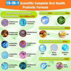 Gum Renew Blend ingredients: CoQ10, hyaluronic acid, marine collagen, green tea extract, vitamin D3