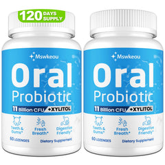 Product package showing Oral Probiotics 11B CFU for bad breath
