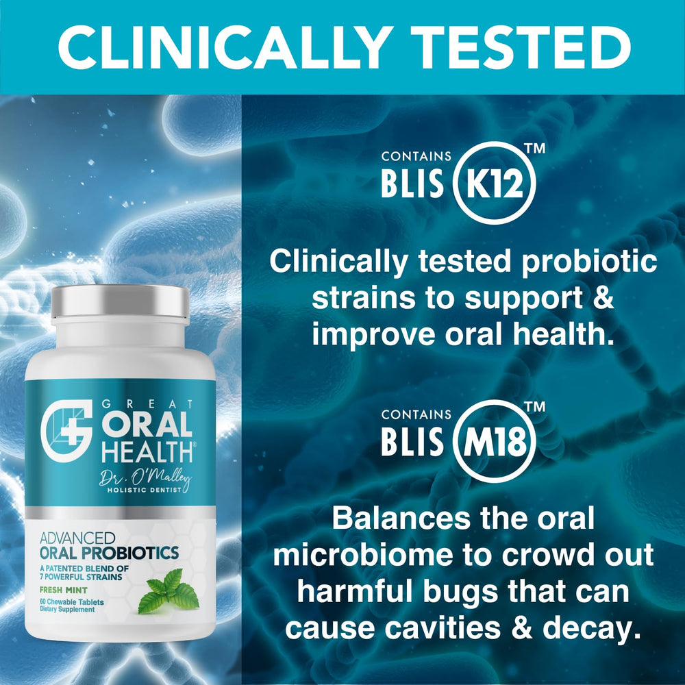 Mint flavor chewable probiotic tablets and packaging