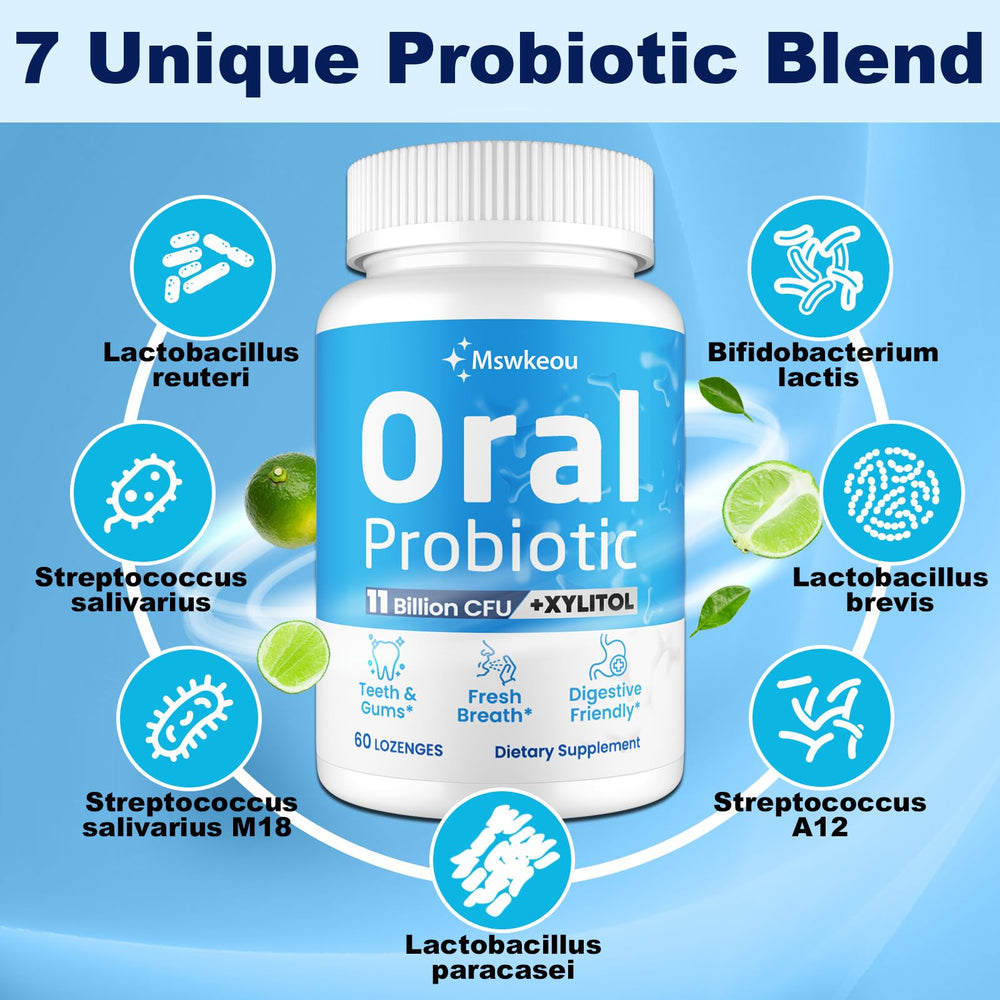 Premium chewable probiotic lozenge on white background