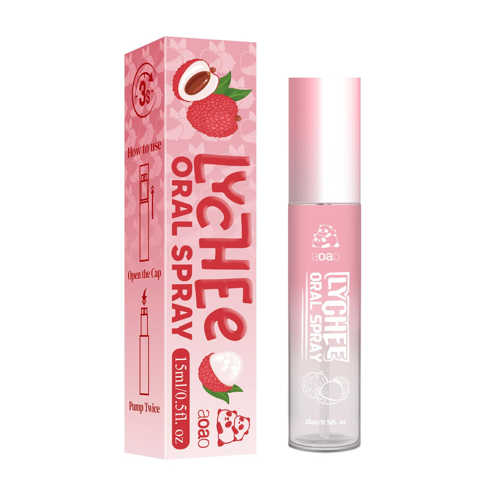 Front view of pink 0.5 oz oral spray bottle for adults