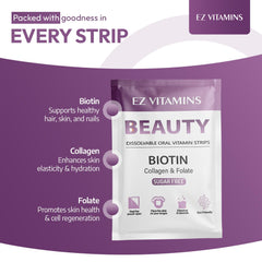 Single strip dissolving on tongue to show fast absorption