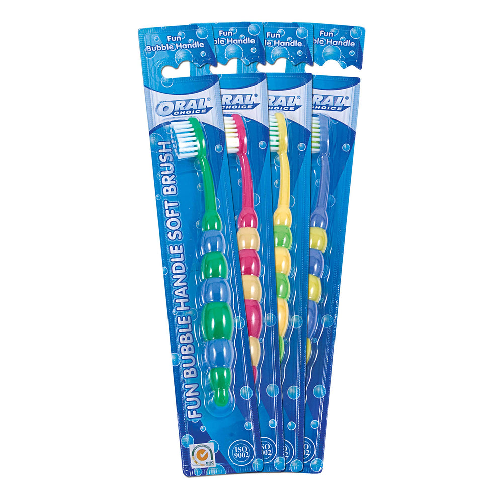 Individually blister-carded packaging for Oral Choice Bubble Children's Toothbrush
