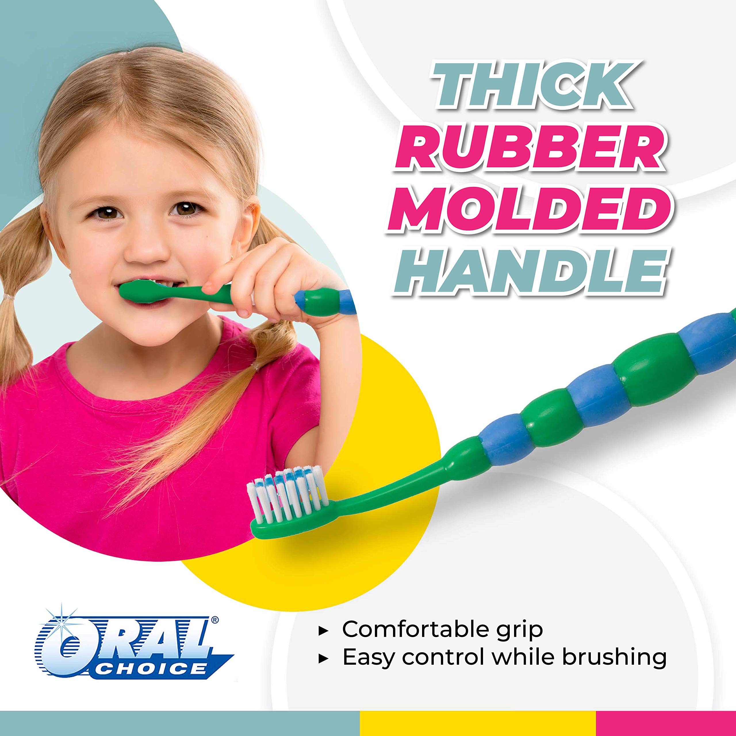 Yellow Oral Choice Bubble Children's Toothbrush with rounded Dupont Nylon bristles