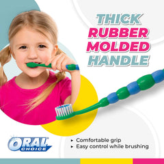 Yellow Oral Choice Bubble Children's Toothbrush with rounded Dupont Nylon bristles
