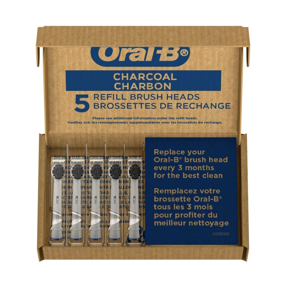 Packaging for Oral-B Charcoal replacement heads 5-count