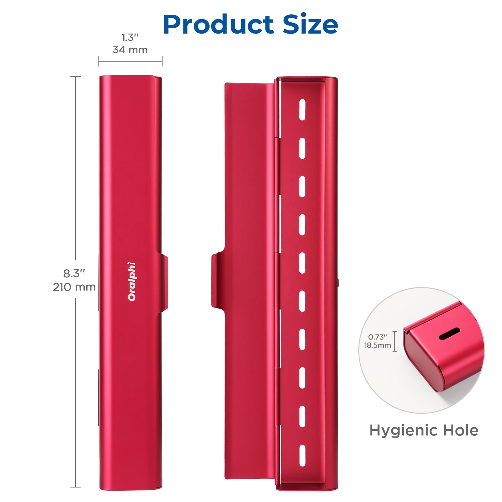 Open Oralphi case showing interior space for manual toothbrush