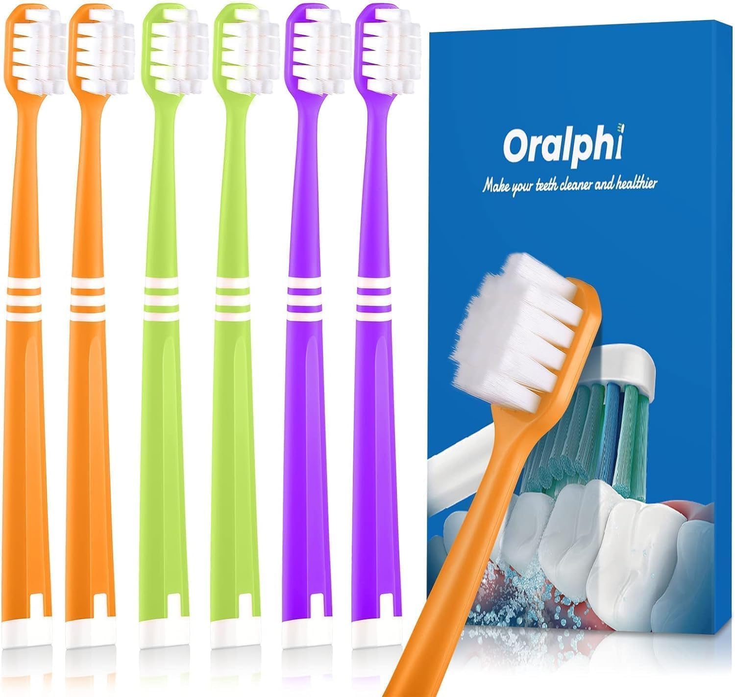 Oralphi Extra Soft Toothbrush Six-Pack Front View