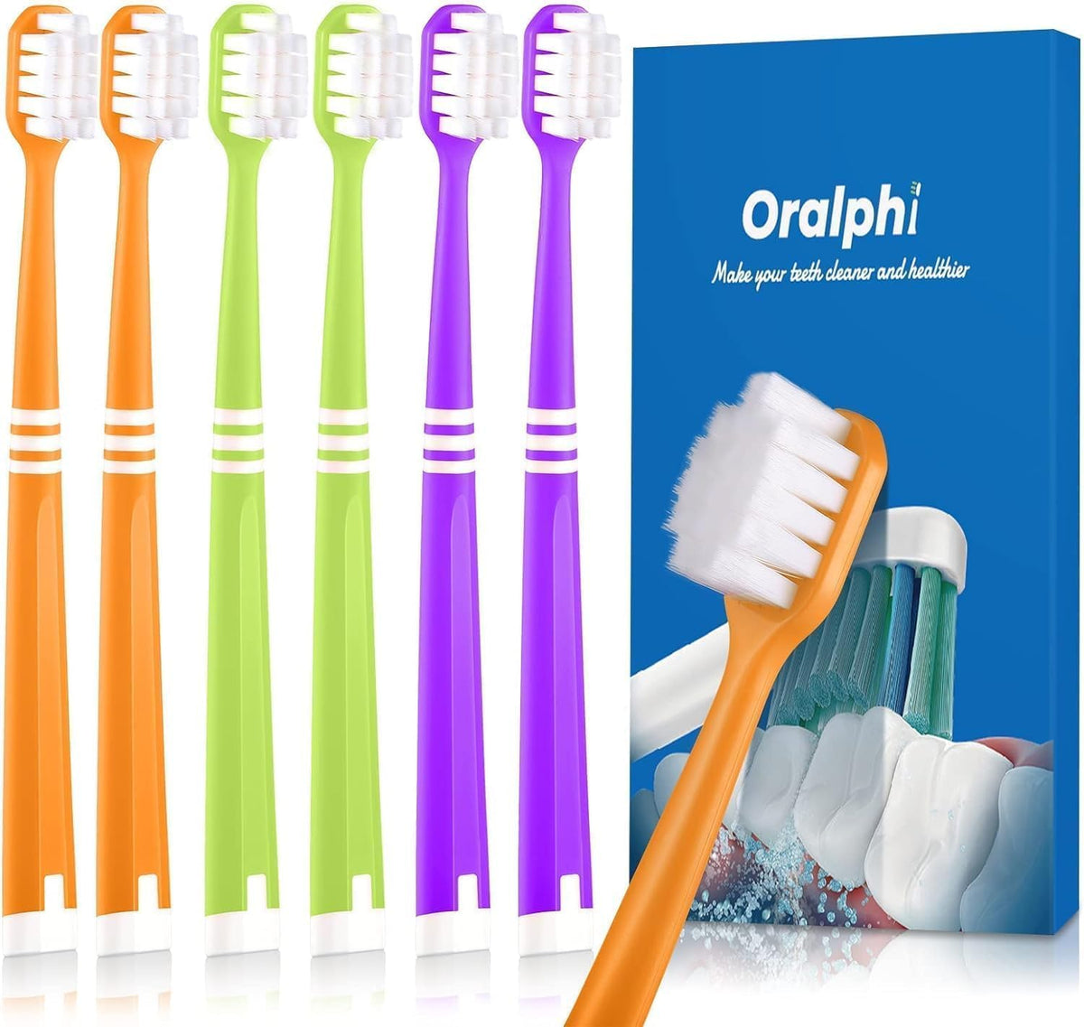 Oralphi Extra Soft Toothbrush Six-Pack Front View