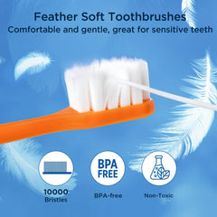 Close-up of ultra-soft bristles on Oralphi toothbrush