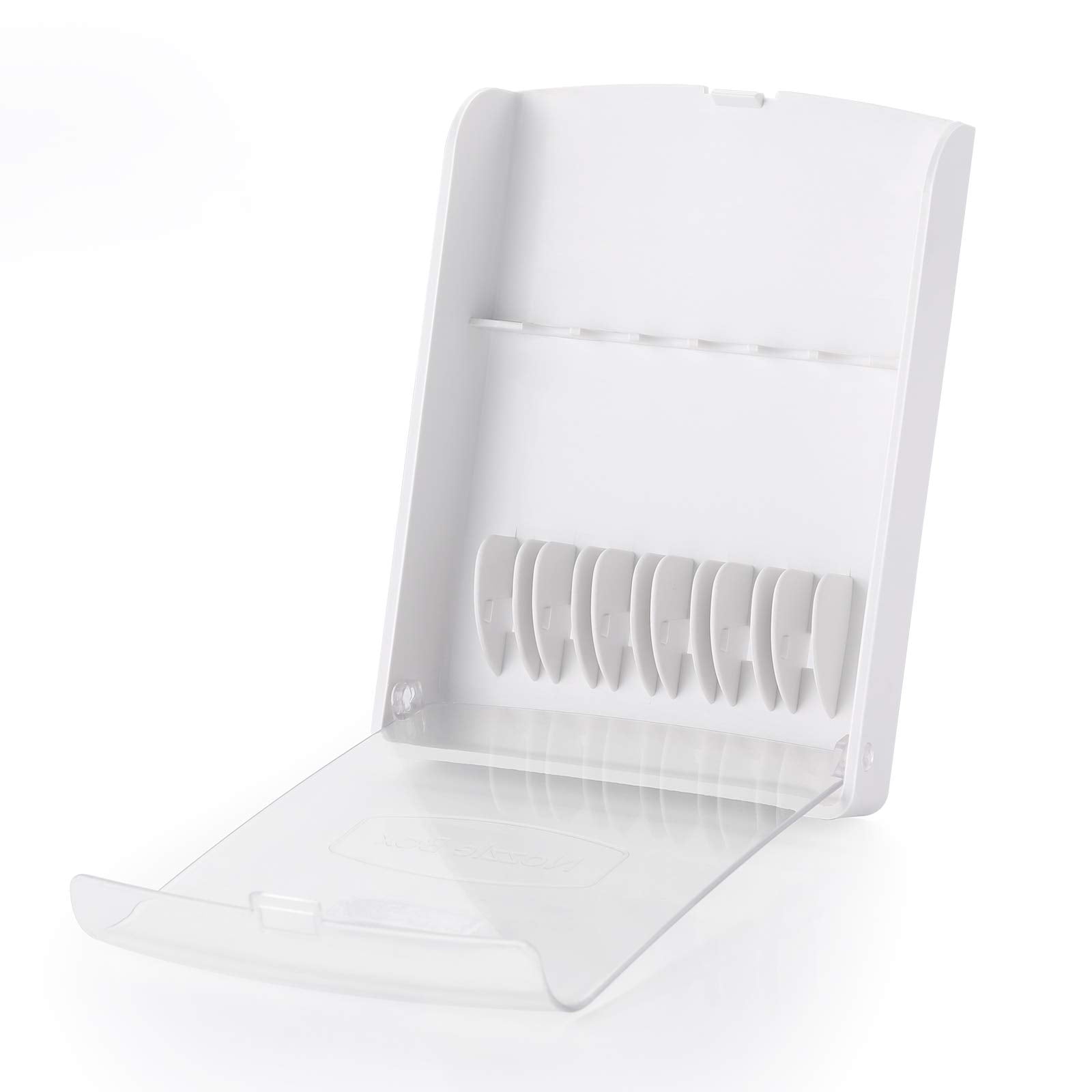 Open aluminum travel case showing spacious interior for Waterpik tips
