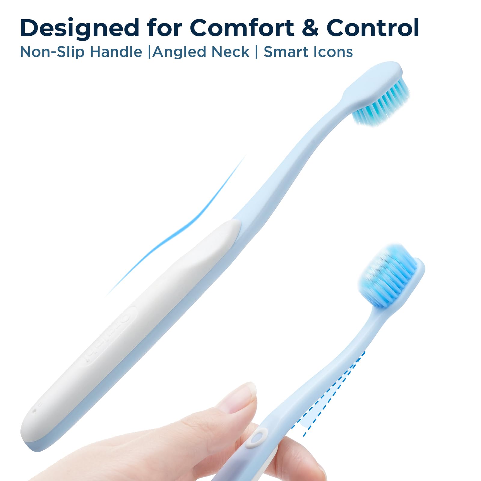 Weekly Brightening timed-care toothbrush in use