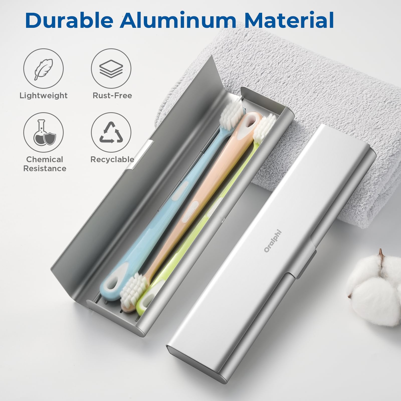 Oralphi aluminum travel case opened