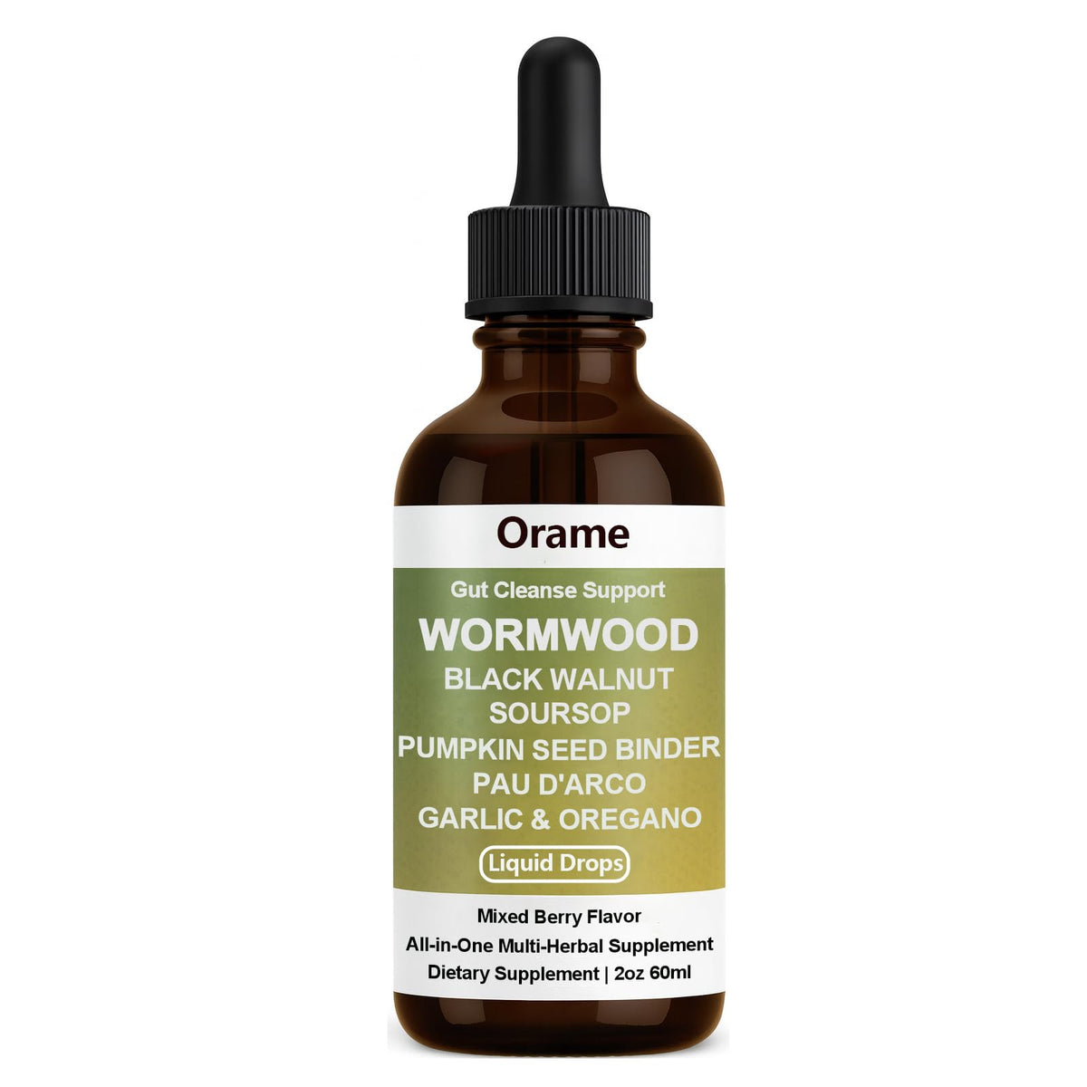 Orame Wormwood Gut Cleanse Liquid Drops bottle - 2oz