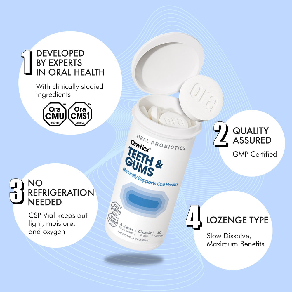 Graphic depicting improved oral health and immunity