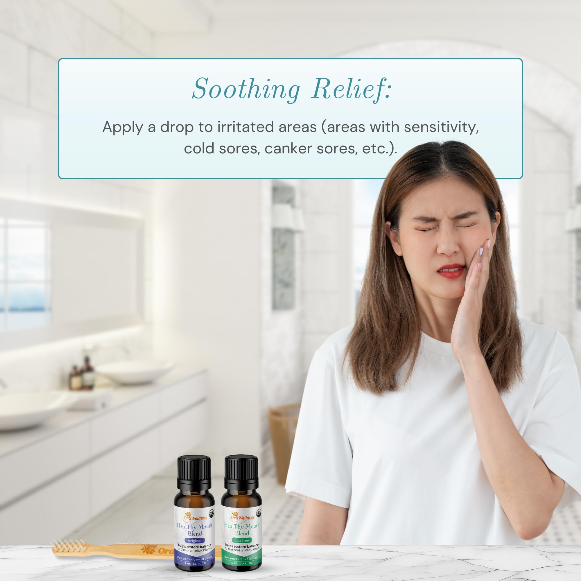 Natural mouthwash swish in a glass of water