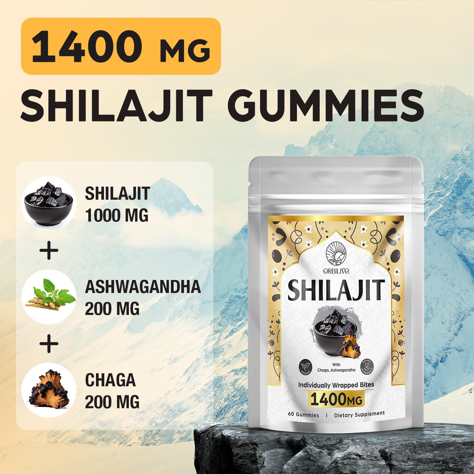Travel-friendly individually wrapped Shilajit Gummies