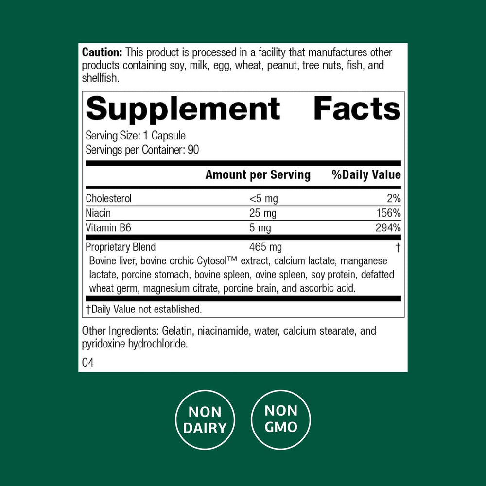 Close-up of Orchex ingredient panel highlighting soy protein, ascorbic acid, calcium lactate, and wheat germ