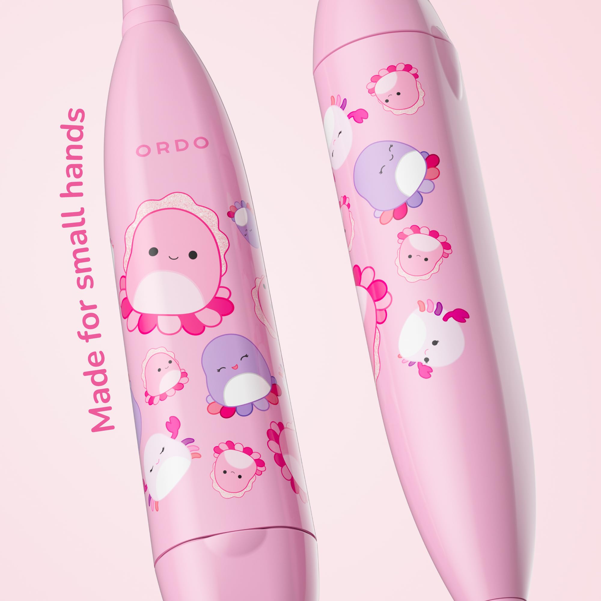 Close-up of soft bristles and slim brush head designed for children